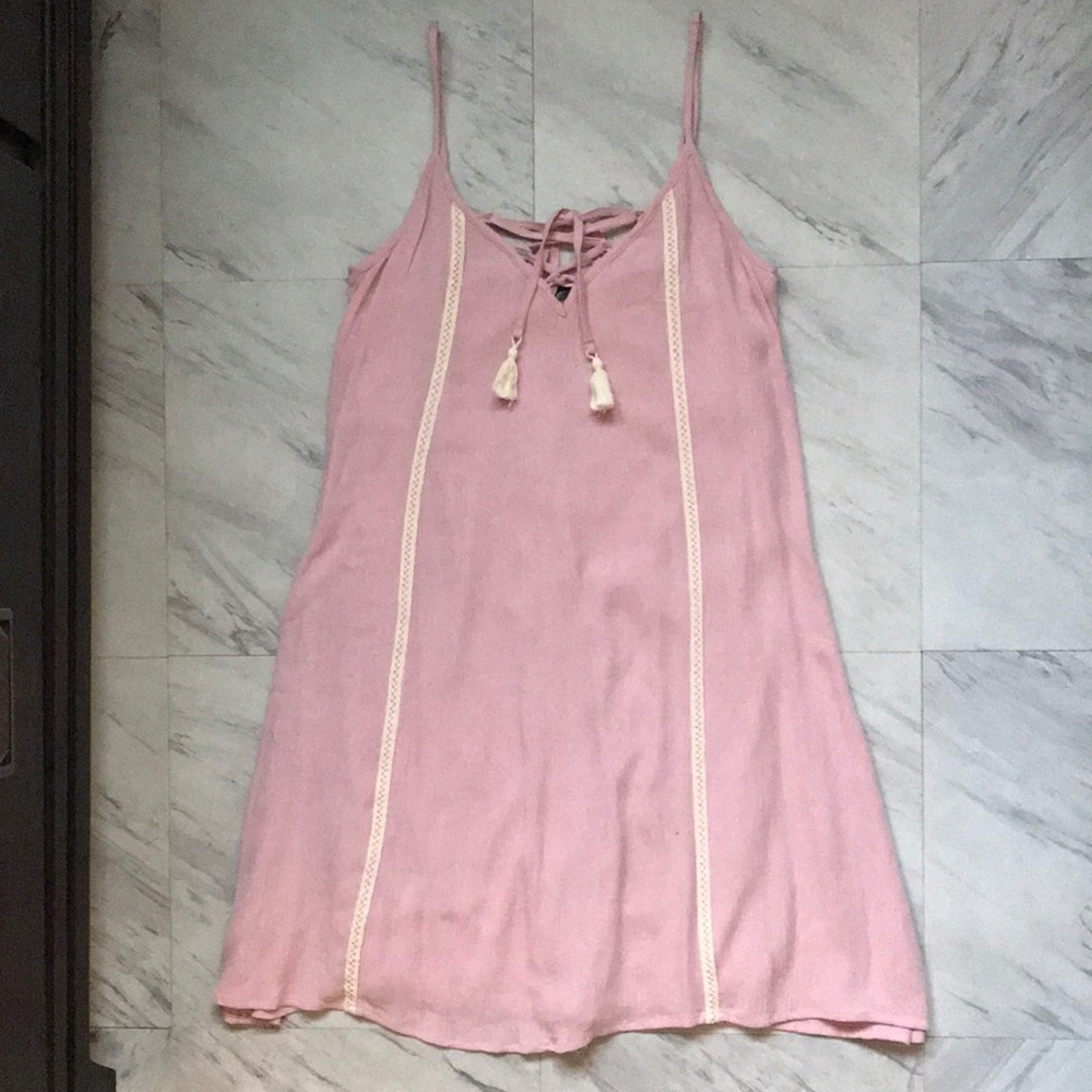 Trixxi Pink Cream Sz XS Shift Lace Up Dress